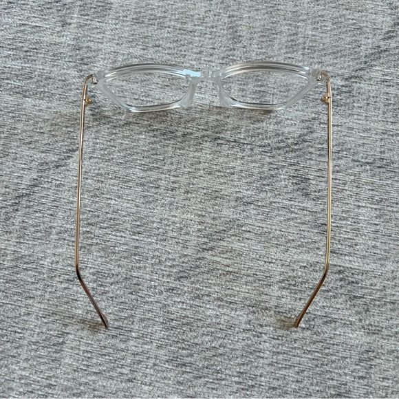 Cateye Women’s Clear Casual Glasses with Gold Temples - Picture 3 of 4